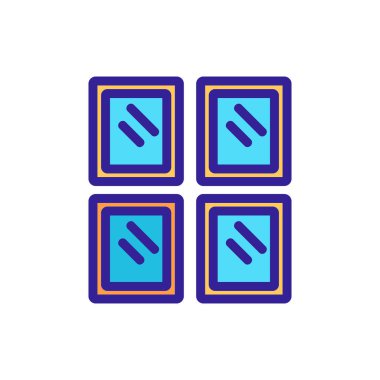 Asansör ikon vektörü üzerinde cam ile çalışın. Asansör levhasında cama çalış. renk sembolü çizimi