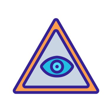 Tanrı 'nın her şeyi gören ikon vektörü. Tanrı 'nın her şeyi gören gözü işareti. renk sembolü çizimi