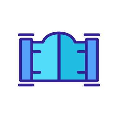 Beton giriş kapısı ikon vektörü. Beton giriş kapısı işareti. renk sembolü çizimi