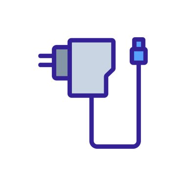 Telefon ikon vektörü için kablolu şarj cihazı. Telefon işareti için şarj cihazı. renk sembolü çizimi