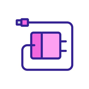 Kablo ikon vektörlü telefon şarjı. Kablo işaretli bir telefon şarj aleti. renk sembolü çizimi