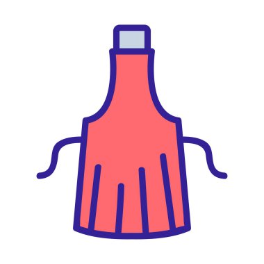 Mutfak önlüğü ve iki cep ikonu vektörü. İki cepli mutfak önlüğü. renk sembolü çizimi