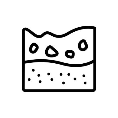 Simge vektörünü hazırlayan taşlı kumtaşı. Taşlı kumtaşı astar işareti. izole edilmiş sınır sembolü çizimi