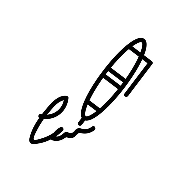 Escritura Firma Por Vector Icono Pluma Firma Escritura Por Signo — Vector de stock