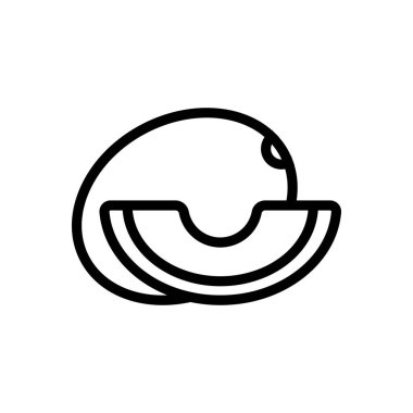 Tüm karpuz ve dilim ikon vektörü. Kavun ve dilimleme işareti. izole edilmiş sınır sembolü çizimi