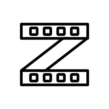 z biçimli şerit simge vektörü. Z şeklinde şerit işareti. izole edilmiş sınır sembolü çizimi
