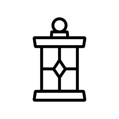 Dekoratif taşınabilir lamba ikon vektörü. Dekoratif taşınabilir lamba işareti. izole edilmiş sınır sembolü çizimi