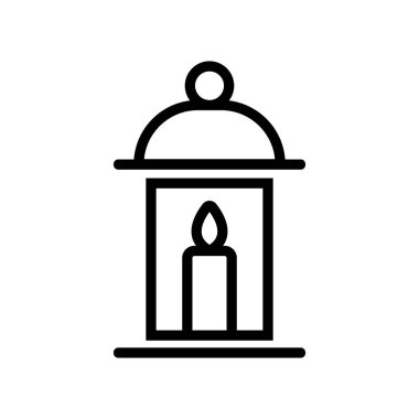 Mum ışığı ikon vektörlü taşınabilir lamba. İçinde mum ışığı işareti olan taşınabilir lamba. izole edilmiş sınır sembolü çizimi