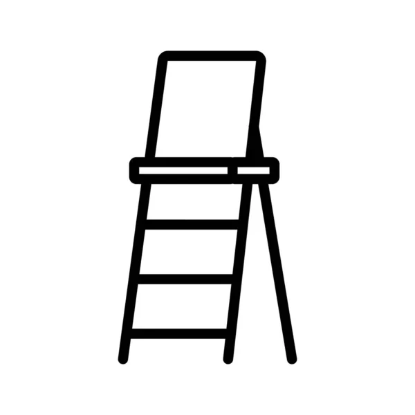具有上平台图标向量的梯子 带有上月台标志的梯子 孤立等高线符号图解 — 图库矢量图片
