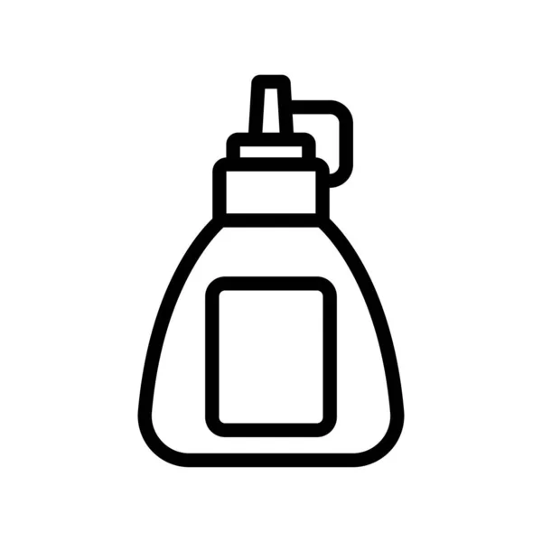 特殊蓋アイコンベクトル付き瓶ケチャップ 特殊蓋付きの瓶にケチャップ 孤立した輪郭記号図 — ストックベクタ