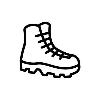 özel tırmanıcı ayakkabısı ikon vektörü. Özel dağcı ayakkabısı tabelası. izole edilmiş sınır sembolü çizimi