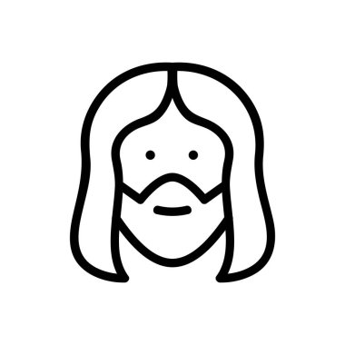 İsa Mesih ikon vektörünün görüntüleri. İsa 'nın imgeleri. izole edilmiş sınır sembolü çizimi