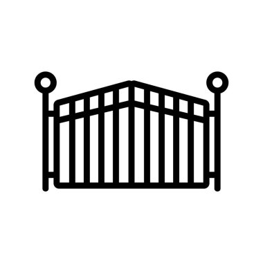 Dekoratif giriş kapısı ikon vektörü. Dekoratif giriş kapısı işareti. izole edilmiş sınır sembolü çizimi