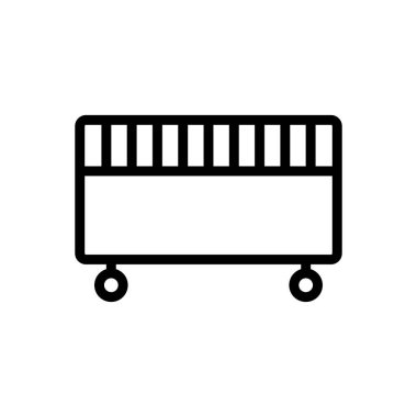 Üst açık parça simge vektörlü çiti kaldırmak. Üst açık parça işareti olan çiti kaldırmak. izole edilmiş sınır sembolü çizimi