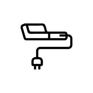 Karışık şarj teli ikon vektörü. Karmaşık şarj teli işareti. izole edilmiş sınır sembolü çizimi