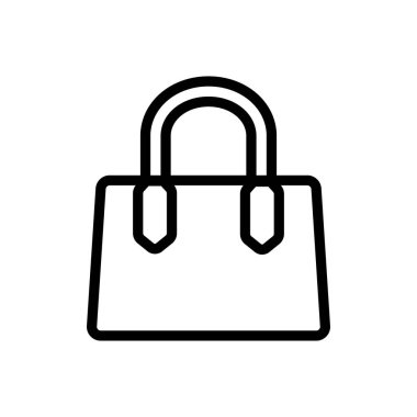 Sade kadın çantasına saplı levha. İzole edilmiş sembol çizimi sade kadın çantası sade tutamaklar, kadınlar, çanta, tutamaklar