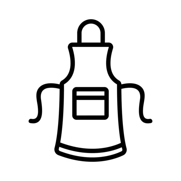 带有口袋图标向量的单片厨房围裙 带有口袋标志的单片厨房围裙 孤立等高线符号图解 — 图库矢量图片