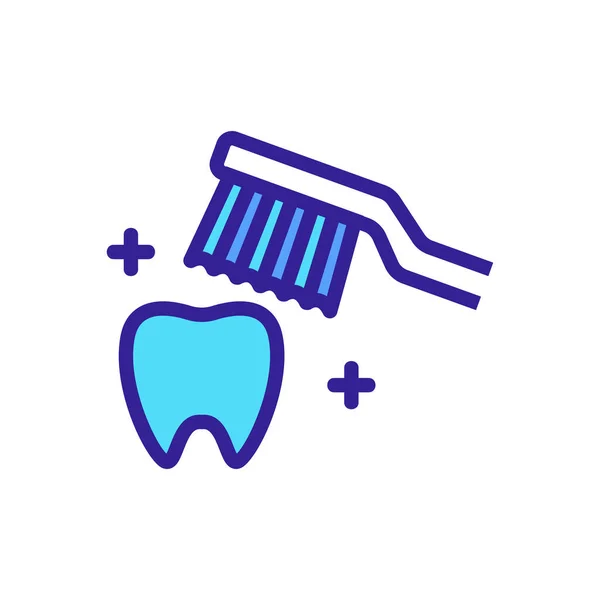 Tandborsten Rengör Tandens Ikon Vektor Tandborsten Rengör Tandmärket Färg Symbol — Stock vektor