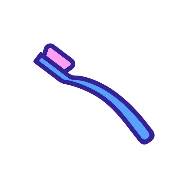 Kunststoff Mechanische Zahnbürste Von Oben Ansicht Seitenansicht Symbol Vektor Plastik — Stockvektor