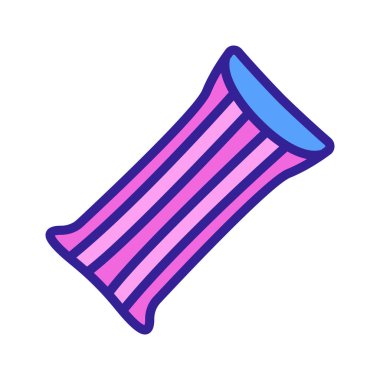 Havuz şişirilebilir yatak ikonu vektörü. Havuz şişirilebilir yatak tabelası. renk sembolü çizimi