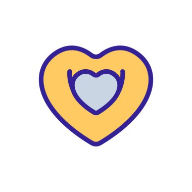 Kalp şeklinde yüzme dairesi ikonu vektörü. Kalp şeklinde yüzme çemberi işareti. renk sembolü çizimi