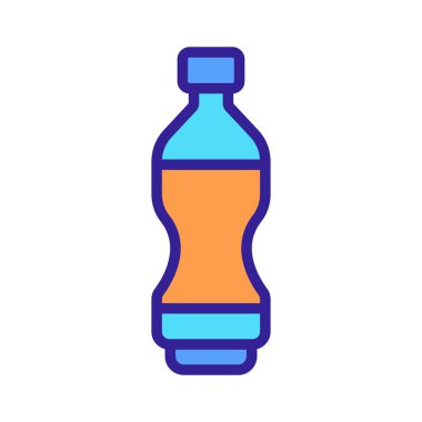 Bir şişe ayçiçeği yağı ikonu vektörü. Bir şişe ayçiçeği yağı işareti. renk sembolü çizimi