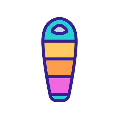 turist ikonu taşıyıcısı için uyku tulumu. Turist tabelası için uyku tulumu. renk sembolü çizimi