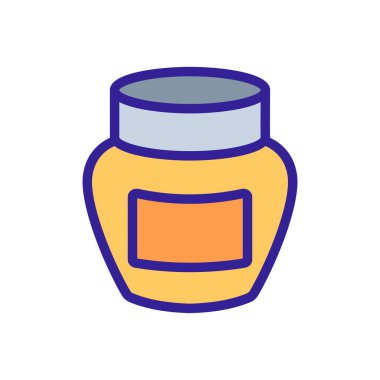 Krema kavanozu ikon vektörü. Krema kavanozu. renk sembolü çizimi