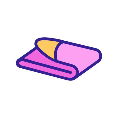 Katlanmış Terry havlu kenar görünüm ikon vektörü. Terry Havlu Yan Görünüm tabelasını katladı. renk sembolü çizimi