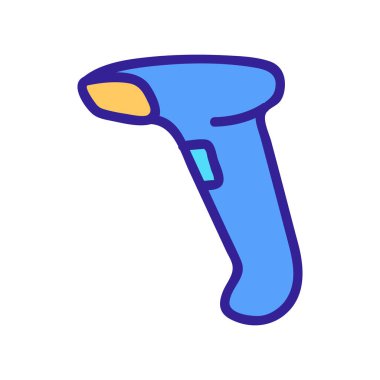 el bilgisayarı kablosuz tarayıcı simgesi vektörü. El bilgisayarı kablosuz tarayıcı işareti. renk sembolü çizimi