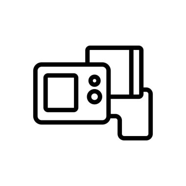 Simge vektörünü ölçmek için kelepçeli mekanik kan basıncı monitörü. Ölçüm işareti olarak kelepçeli mekanik kan basıncı monitörü. izole edilmiş sınır sembolü çizimi