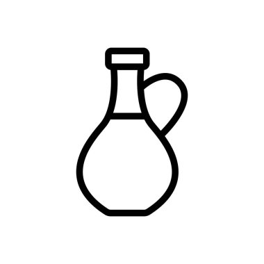 Bir sürahi ayçiçeği yağı ikonu vektörü. Bir sürahi ayçiçeği yağı işareti. izole edilmiş sınır sembolü çizimi