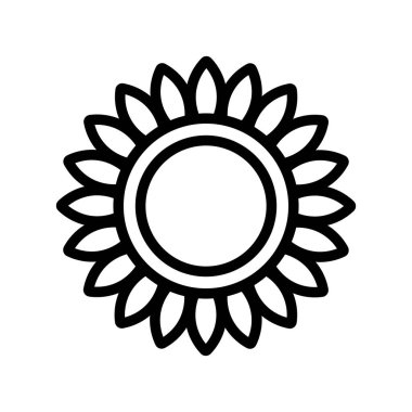 Yaprak ikon vektörüyle olgunlaşmış ayçiçeği. Ayçiçeği sık sık yapraklarla olgunlaşır. izole edilmiş sınır sembolü çizimi