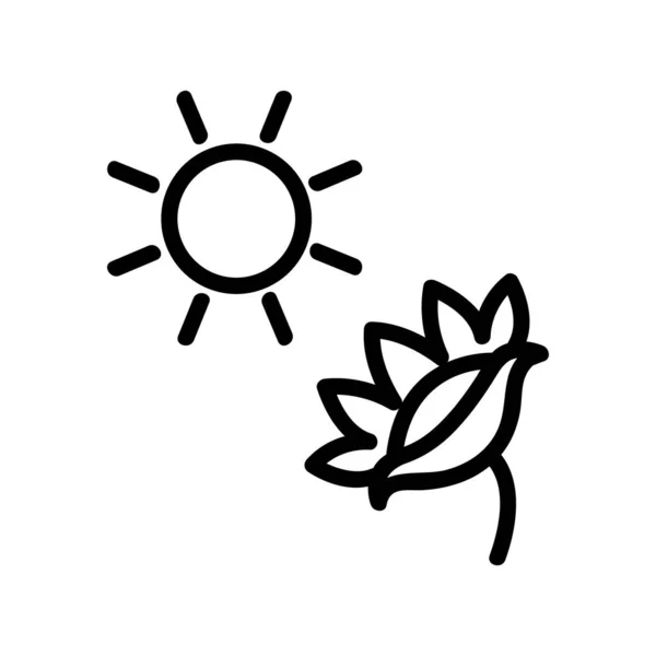 Aktion Der Sonne Auf Sonnenblumen Symbol Vektor Aktion Der Sonne — Stockvektor