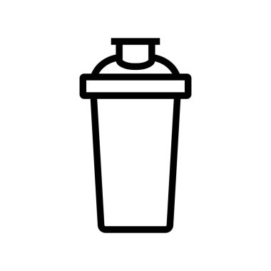 Protein içeceği ikon vektörü için titretici. Protein içeceği işareti için karıştırıcı. izole edilmiş sınır sembolü çizimi