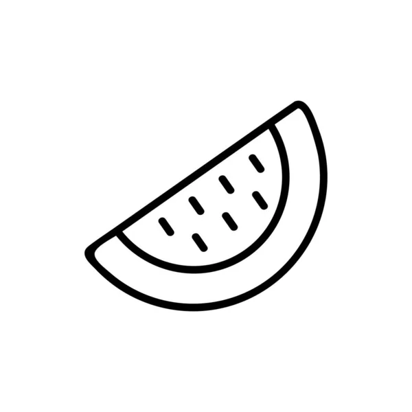 Stuk Watermeloen Icoon Vector Een Stukje Watermeloen Geïsoleerde Contoursymbool Illustratie — Stockvector