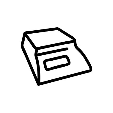 Elektrik ölçekli mekanik ölçek ikon vektörü. Mekanik elektrik terazisi işareti. izole edilmiş sınır sembolü çizimi