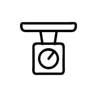 Mekanik ticaret ölçekli simge vektörü. Mekanik ticaret terazisi işareti. izole edilmiş sınır sembolü çizimi