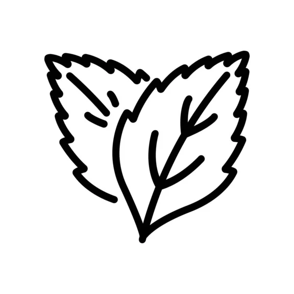 草の葉ペパーミントアイコンベクトルイラスト — ストックベクタ