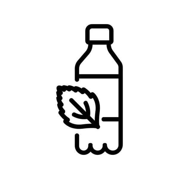 Muntdrankje Flessenicoon Vector Muntdrank Flessenbord Geïsoleerde Contoursymbool Illustratie — Stockvector