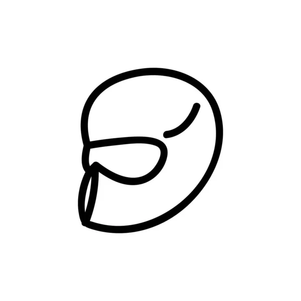 Vollständig Eingeschlossener Helm Symbolvektor Vollständig Eingeschlossenes Helmschild Isolierte Kontursymboldarstellung — Stockvektor
