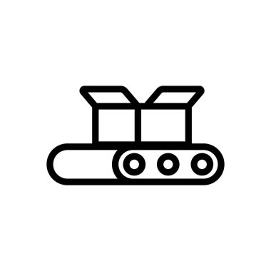 Taşıyıcı ikon vektörü üzerine karton kutu. Taşıyıcı işaretinde karton kutu. izole edilmiş sınır sembolü çizimi