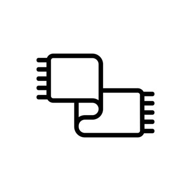 Rafine edilmemiş havlu ikonu vektörü. İşlenmemiş havlu işareti. izole edilmiş sınır sembolü çizimi