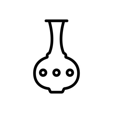 yuvarlak çiçek vazosu ve daire simgesi vektörü. Yuvarlak çiçek vazosu ve daire işareti. izole edilmiş sınır sembolü çizimi