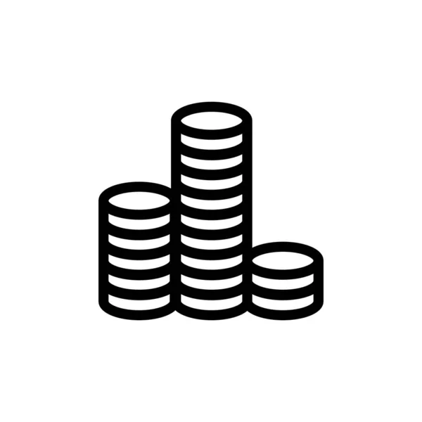 Stacks Gold Coins Icon Vector Stacks Gold Coins Sign Isolated — Stock Vector