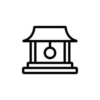 Tapınak çanı ikon vektörü. Tapınak çanı işareti. izole edilmiş sınır sembolü çizimi