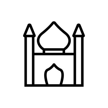 Dini sinagog ikon vektörü. Dini sinagog işareti. izole edilmiş sınır sembolü çizimi