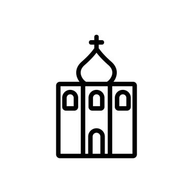 Hıristiyan tapınağı ikon vektörü. Hristiyan tapınağı işareti. izole edilmiş sınır sembolü çizimi
