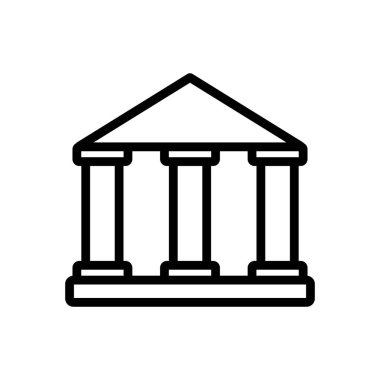 Sütunlu tapınak ikon vektörü. Sütunlu tapınak işareti. izole edilmiş sınır sembolü çizimi