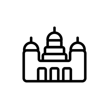 Manastır görünüm ikon vektörü. Manastır görünümü işareti. izole edilmiş sınır sembolü çizimi